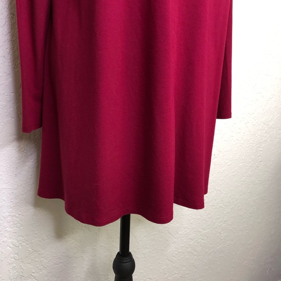 Eileen Fisher wine red long sleeve double slit hem tunic top size Medium - Picture 13 of 14